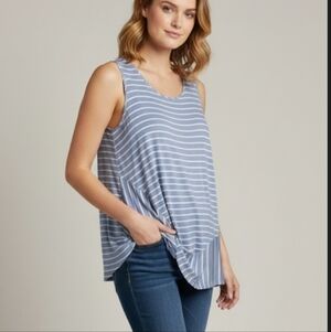 Jones New York  Blue Striped Women's tank stretchy size XL